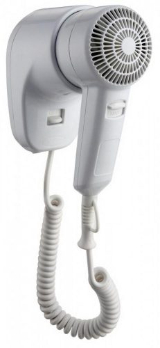 Hair dryer, wall mounted, ABS plastic, white, 1200W, 92x155x210mm