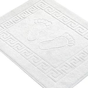 Weißer Frottier-Badewannenvorleger für Hotels